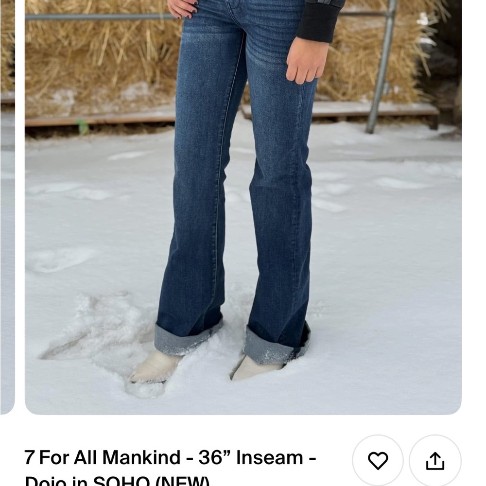 7 For All Mankind Dark Blue Flare Jeans - Picture 2 of 2